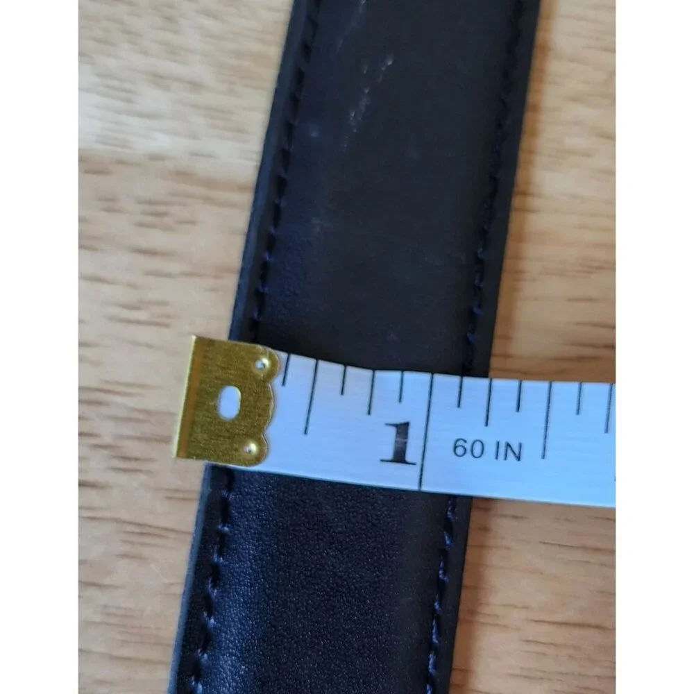 Vintage YSL Yves Saint Laurent Black‎ & Brown Reversible Leather Belt 37